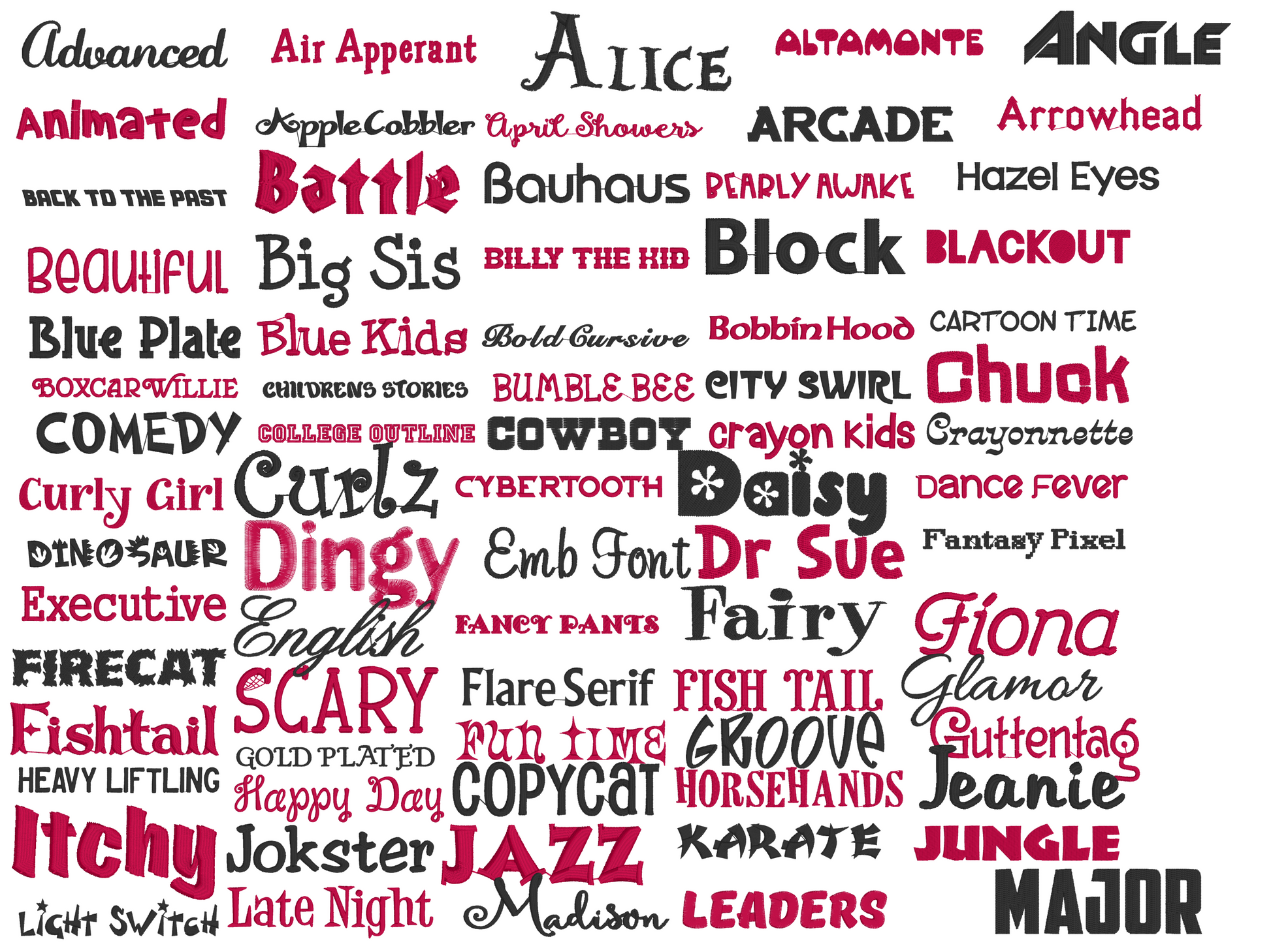 a collage of various words and phrases in different fonts and sizes, including names, titles, and descriptions of different topics and events.