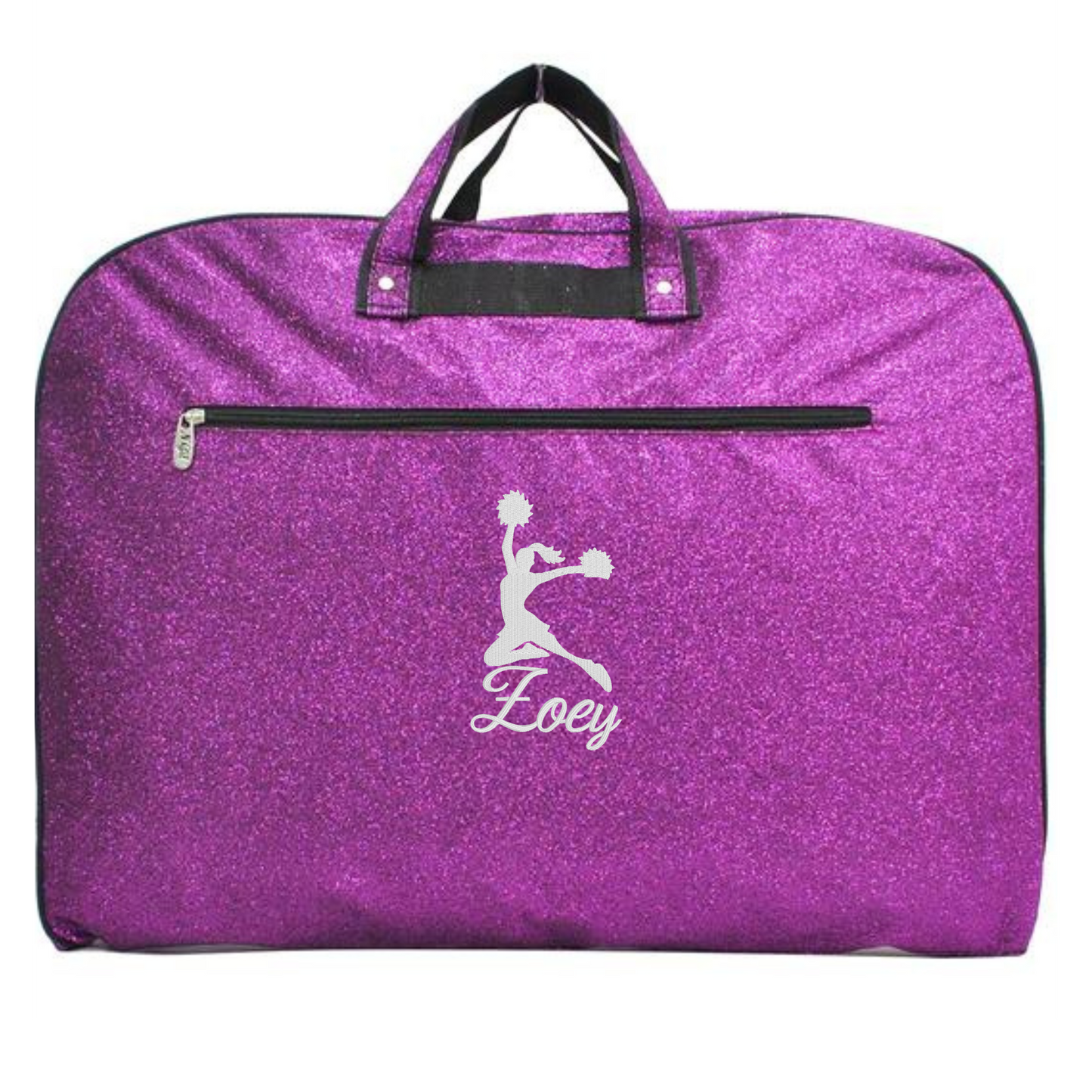 Personalized Glitter Cheer Garment Bag – Custom Embroidered Travel