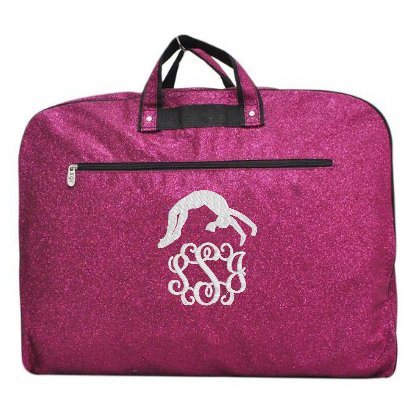 Personalized Glitter Gymnast & Dance Garment Bag – Custom Embroidered Sport Travel