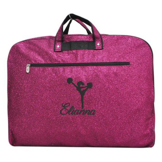 Personalized Glitter Cheer Garment Bag – Custom Embroidered Travel Organizer