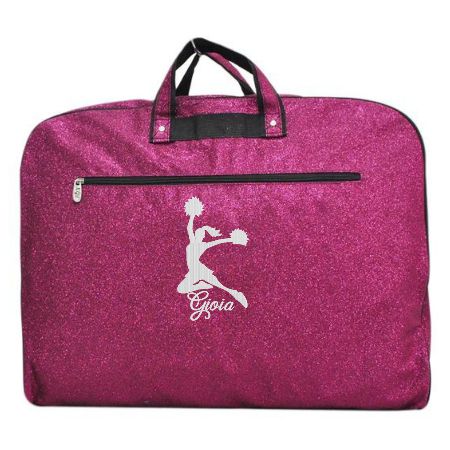 Personalized Glitter Cheer Garment Bag – Custom Embroidered Travel