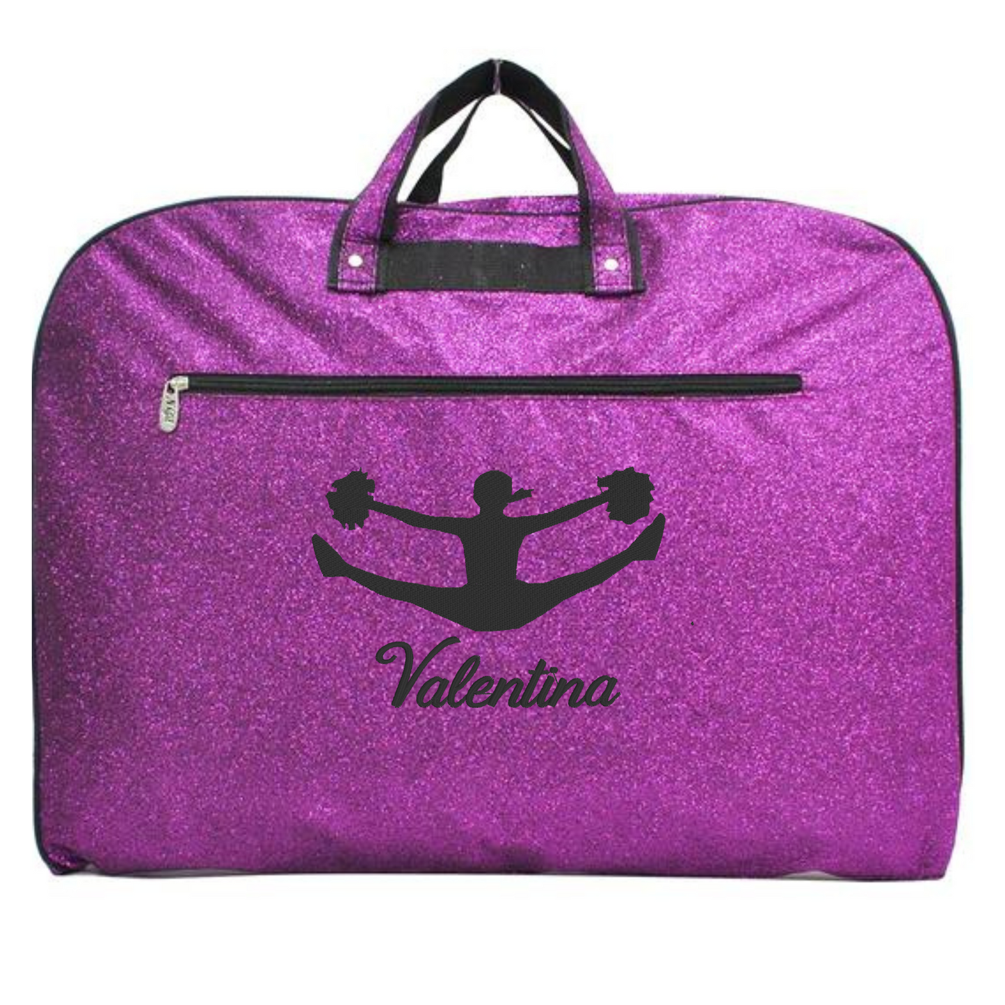Personalized Glitter Garment Bag – Toe Touch & Name Embroidery
