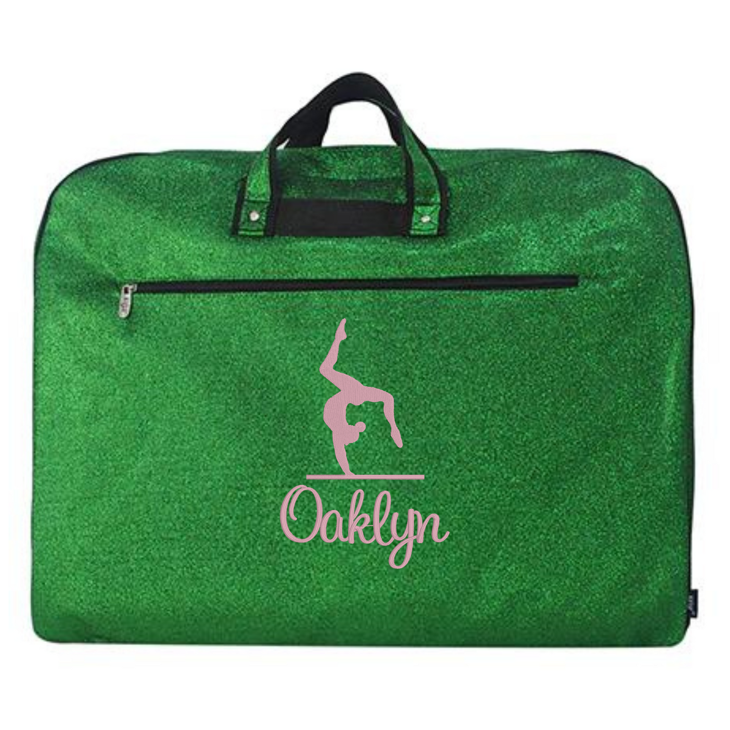 Personalized Glitter Garment Bag – Handstand Embroidery & Name