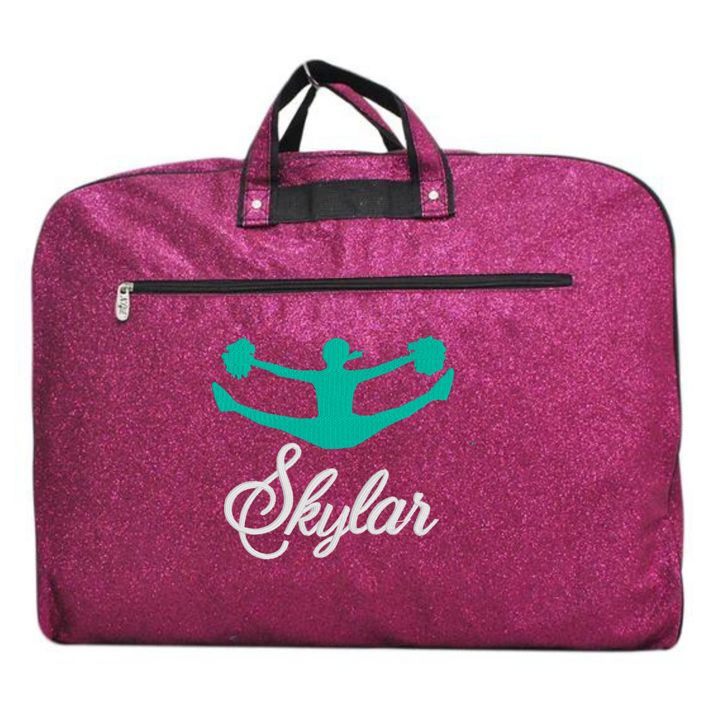 Personalized Glitter Garment Bag – Toe Touch & Name Embroidery