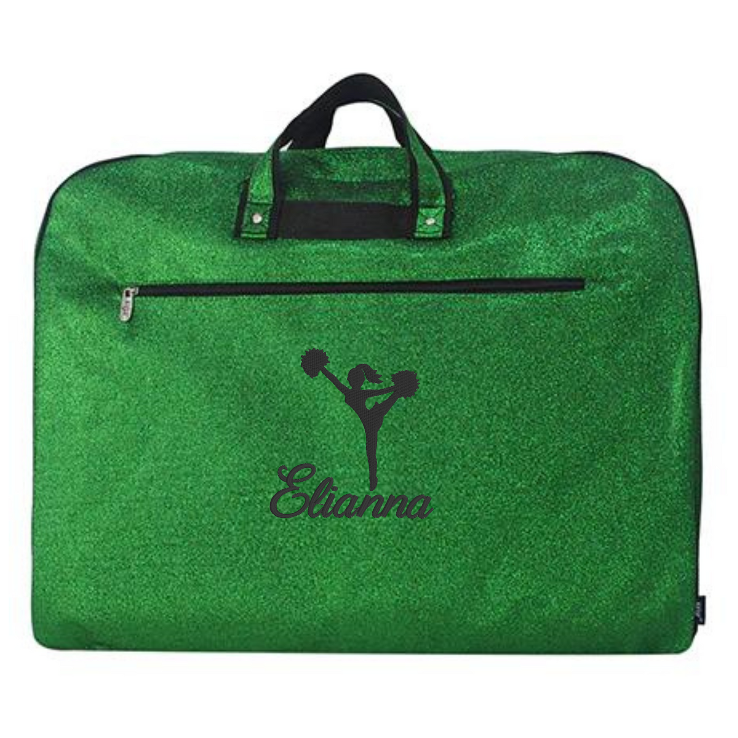 Personalized Glitter Cheer Garment Bag – Custom Embroidered Travel Organizer