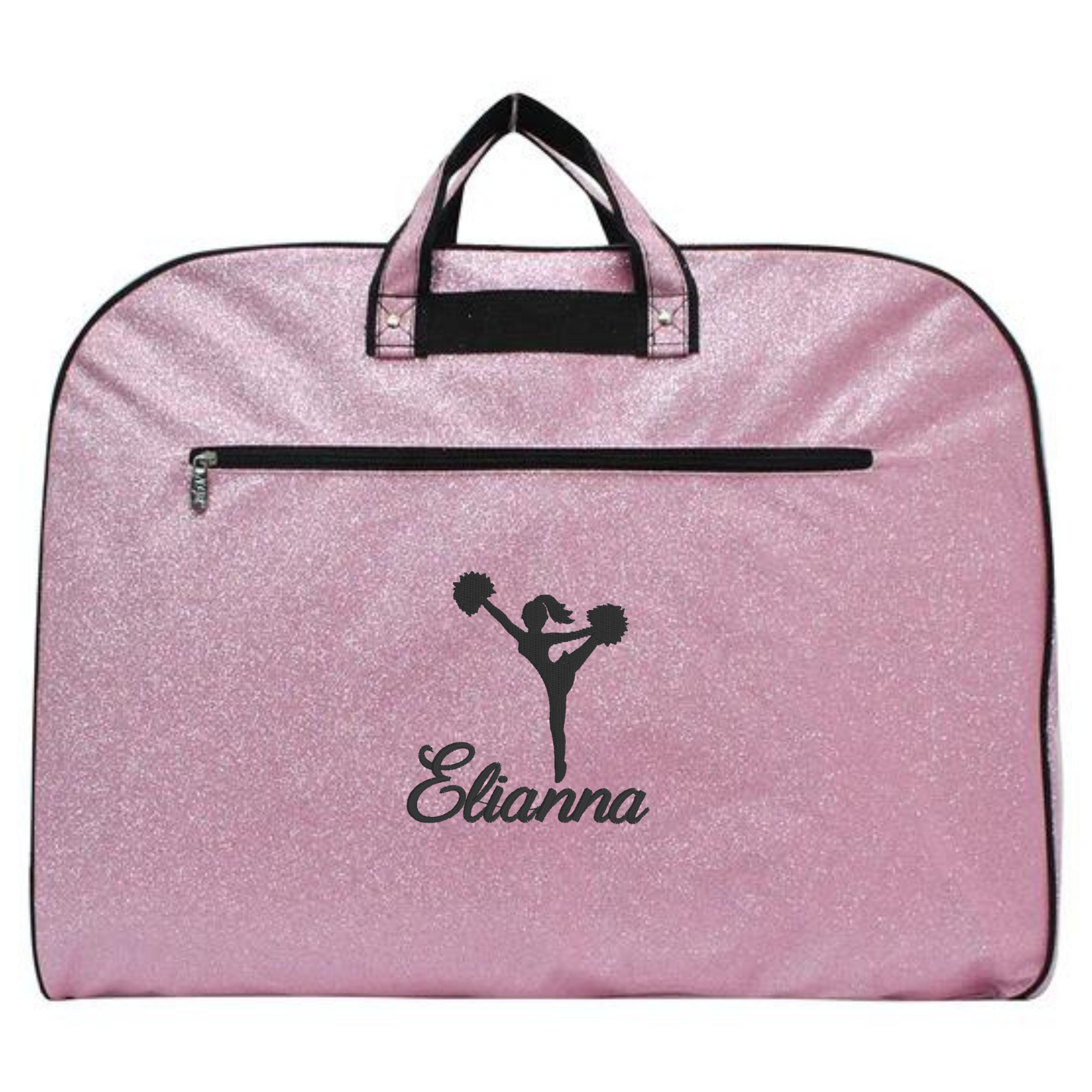 Personalized Glitter Cheer Garment Bag – Custom Embroidered Travel Organizer