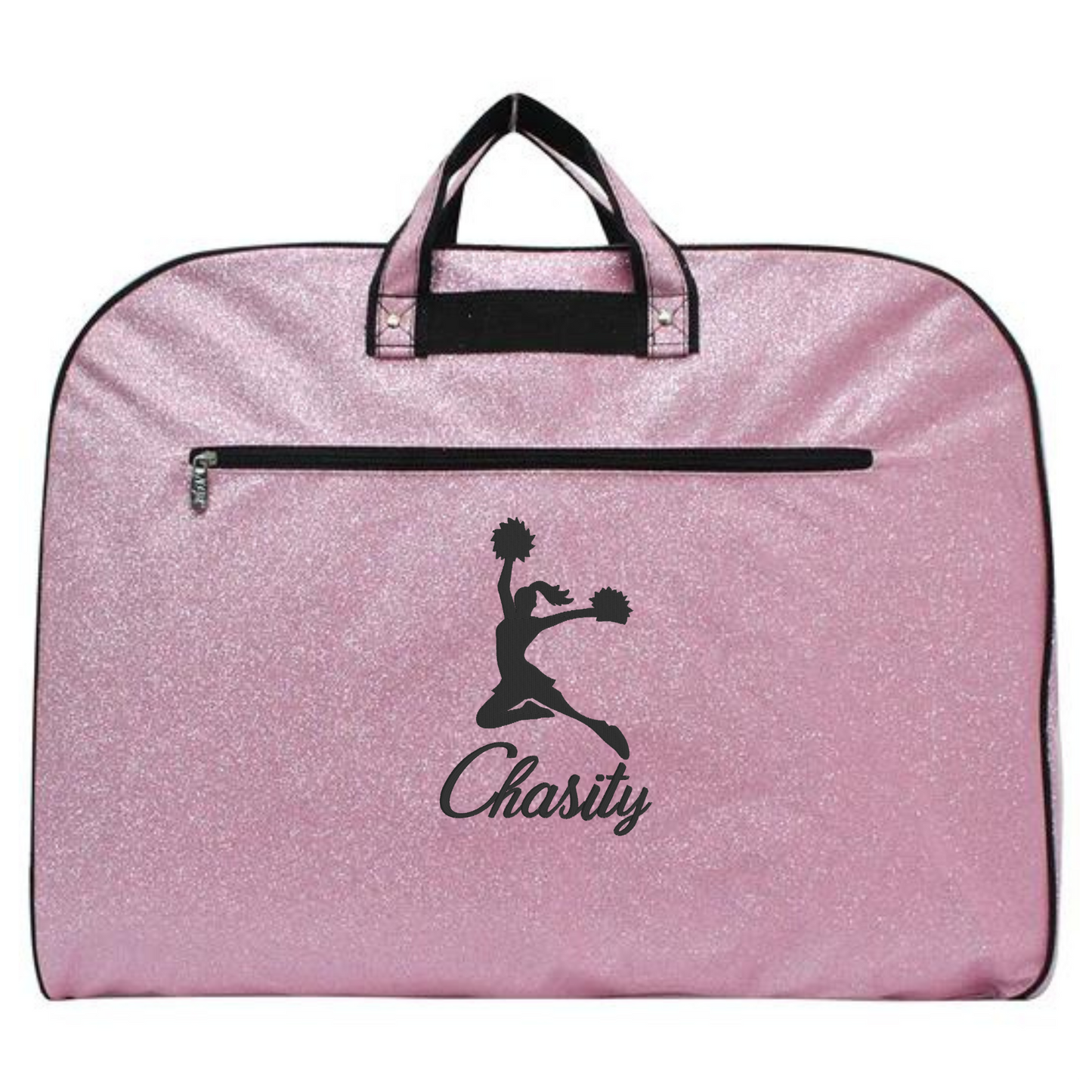 Personalized Glitter Cheer Garment Bag – Custom Embroidered Travel