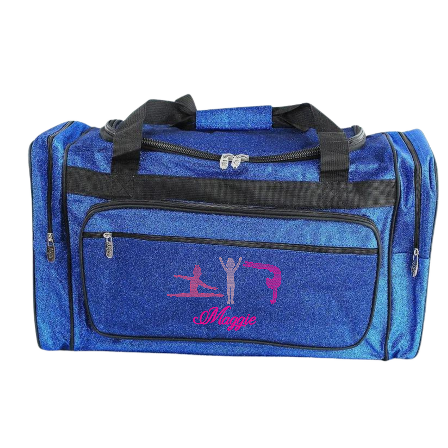 Personalized Glitter Duffle – Tumbling Girls & Cheer Travel Bag