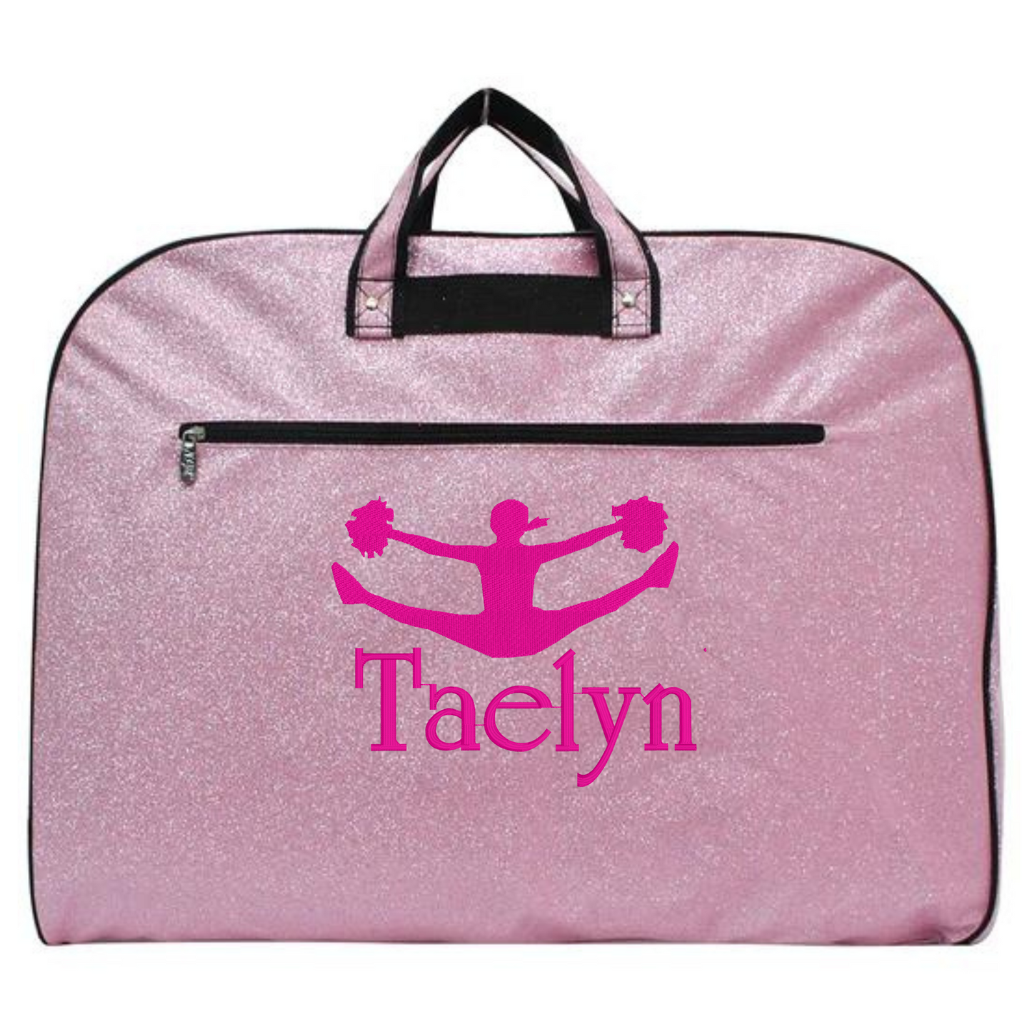 Personalized Glitter Garment Bag – Toe Touch & Name Embroidery