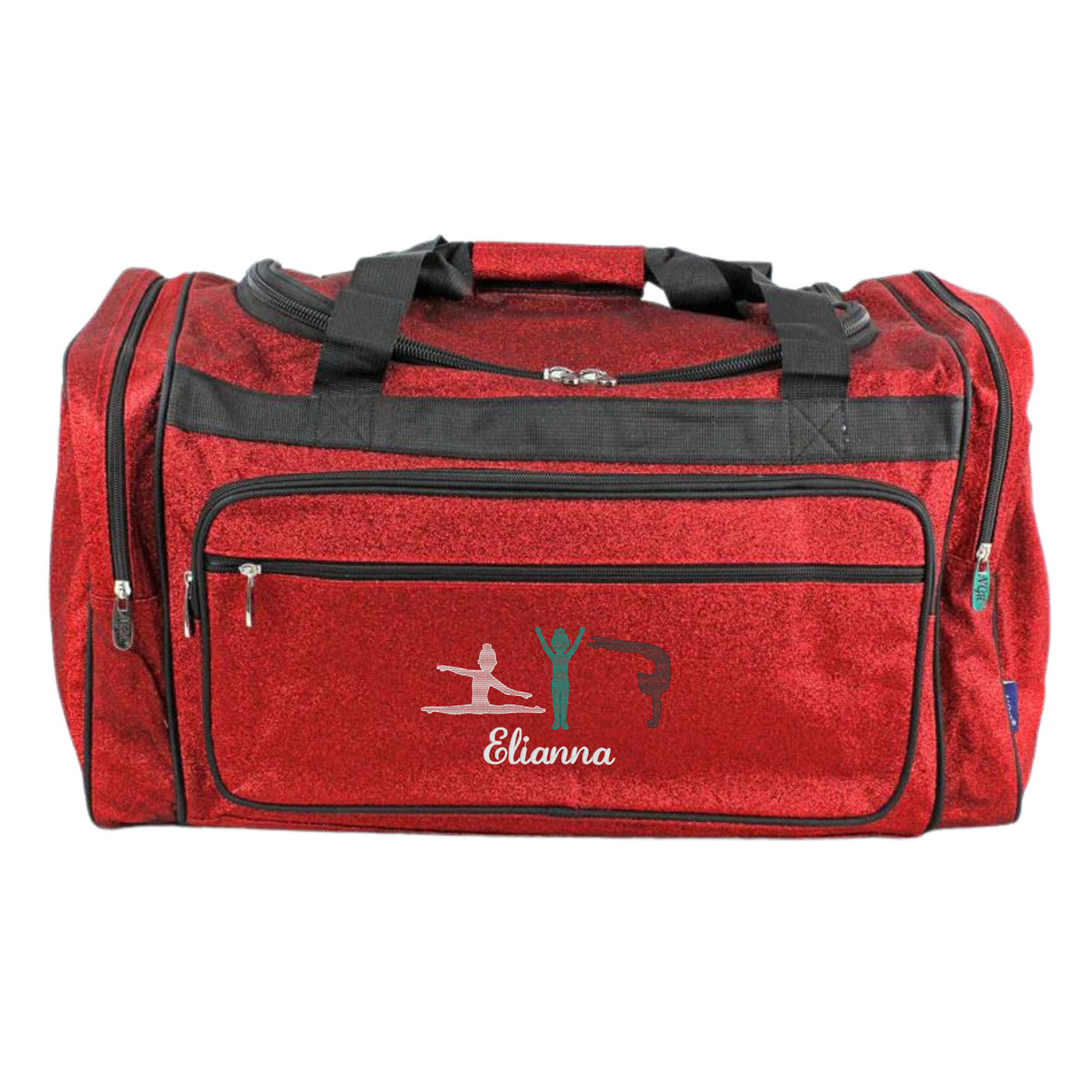 Personalized Glitter Duffle – Tumbling Girls & Cheer Travel Bag