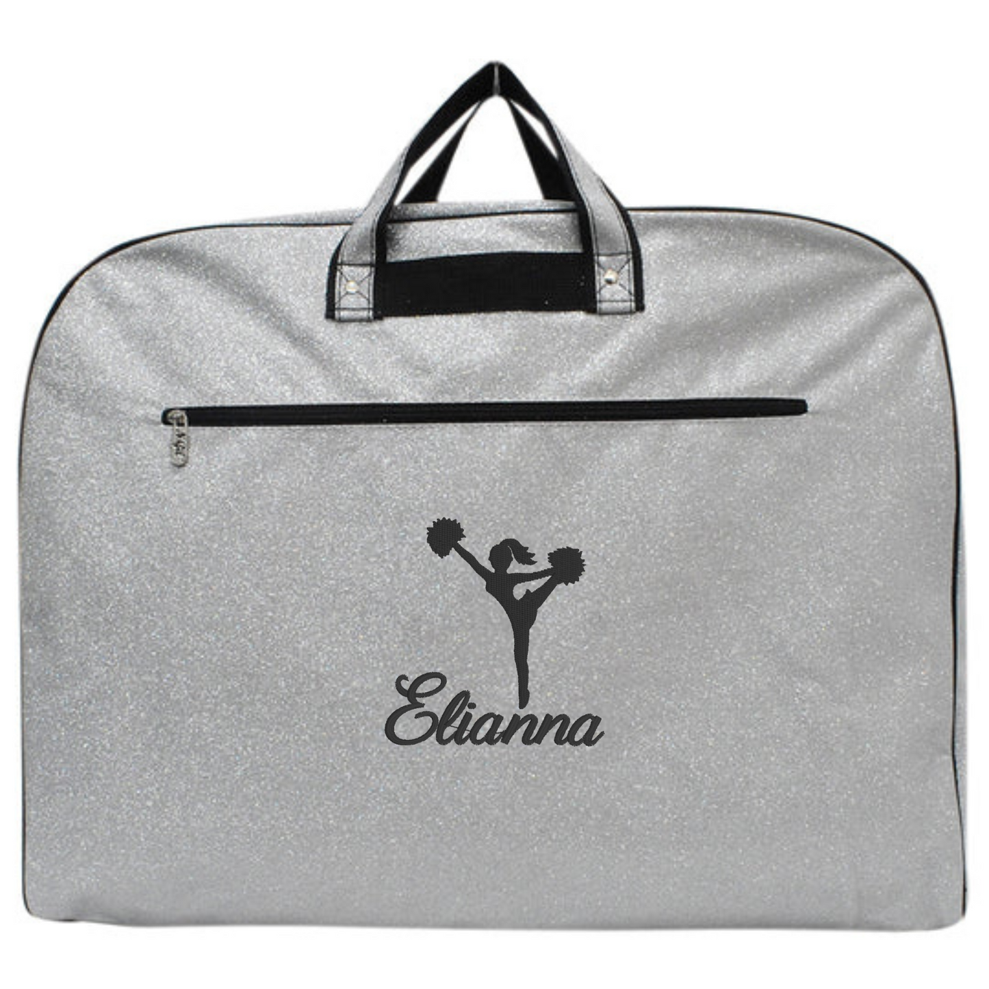 Personalized Glitter Cheer Garment Bag – Custom Embroidered Travel Organizer