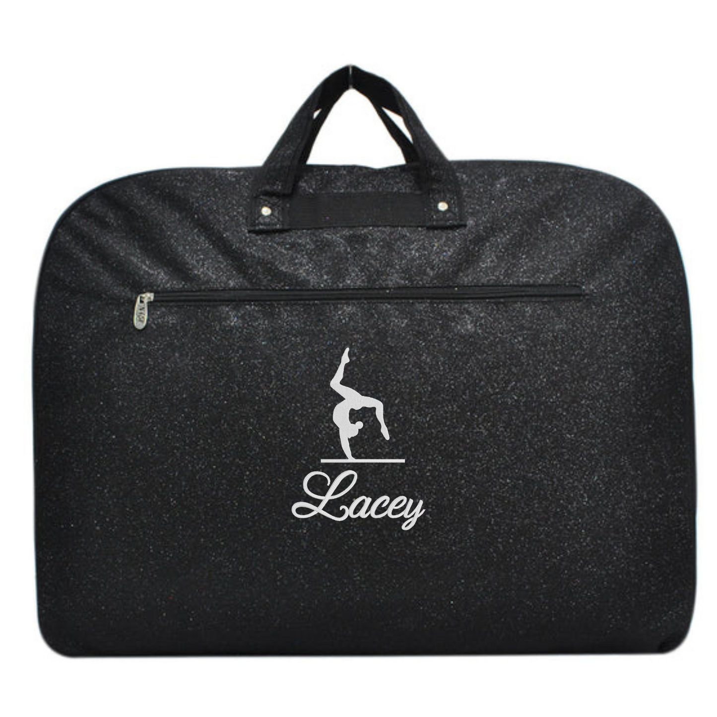 Personalized Glitter Garment Bag – Handstand Embroidery & Name