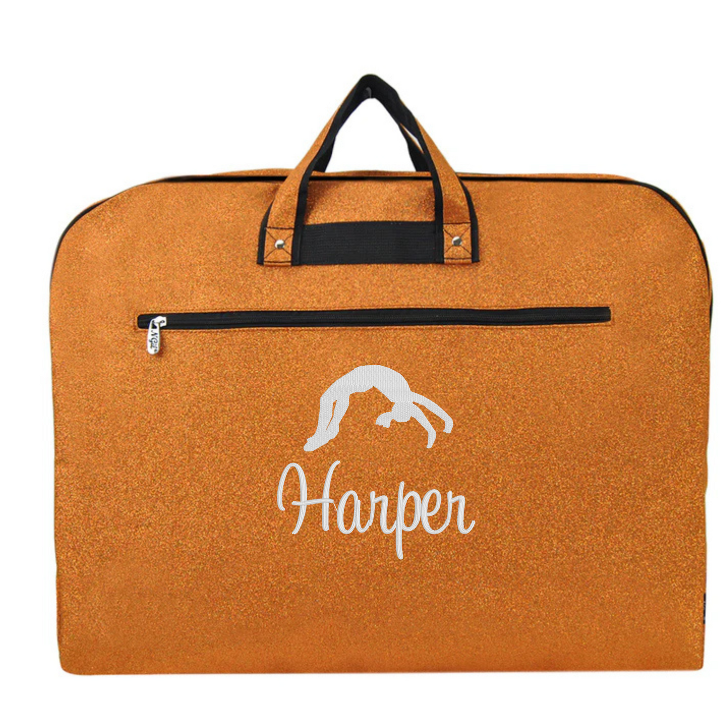 Personalized Glitter Gymnast & Dance Garment Bag – Custom Embroidered Sport Travel
