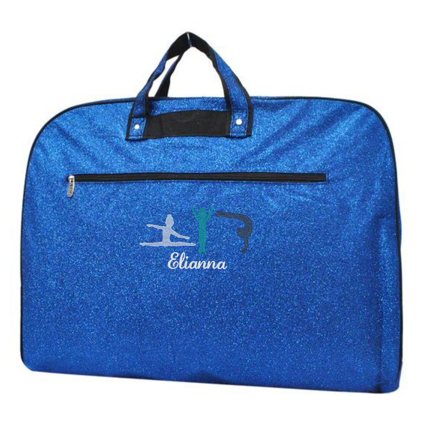 Personalized Glitter Gymnast & Dancer Garment Bag – Custom Embroidered Travel Storage