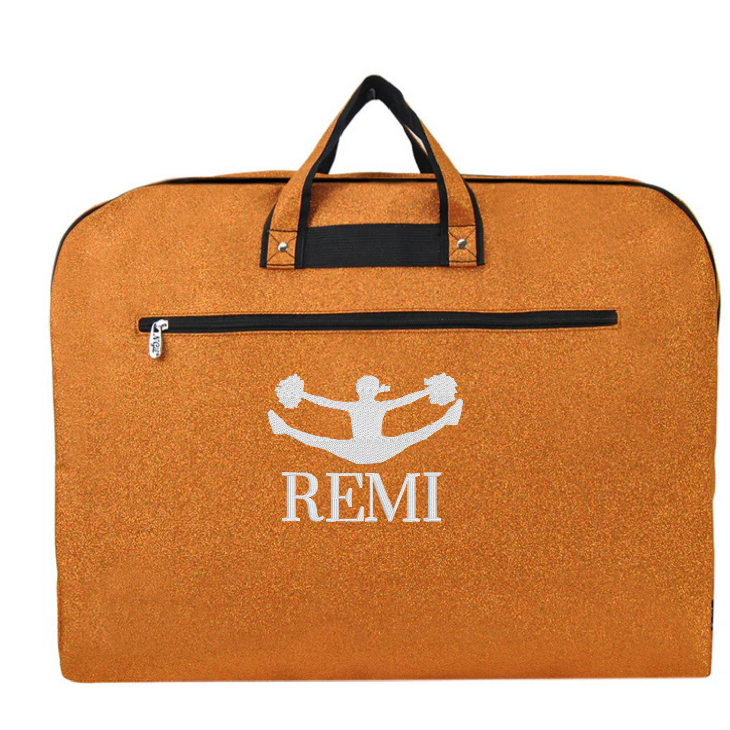 Personalized Glitter Garment Bag – Toe Touch & Name Embroidery