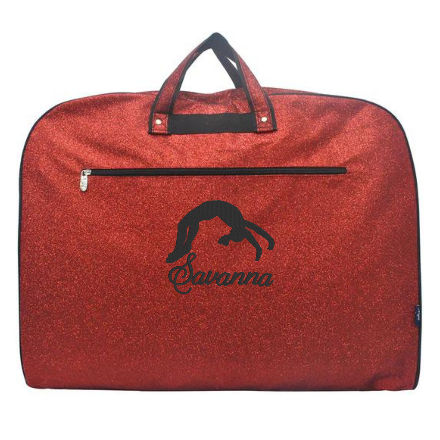 Personalized Glitter Gymnast & Dance Garment Bag – Custom Embroidered Sport Travel