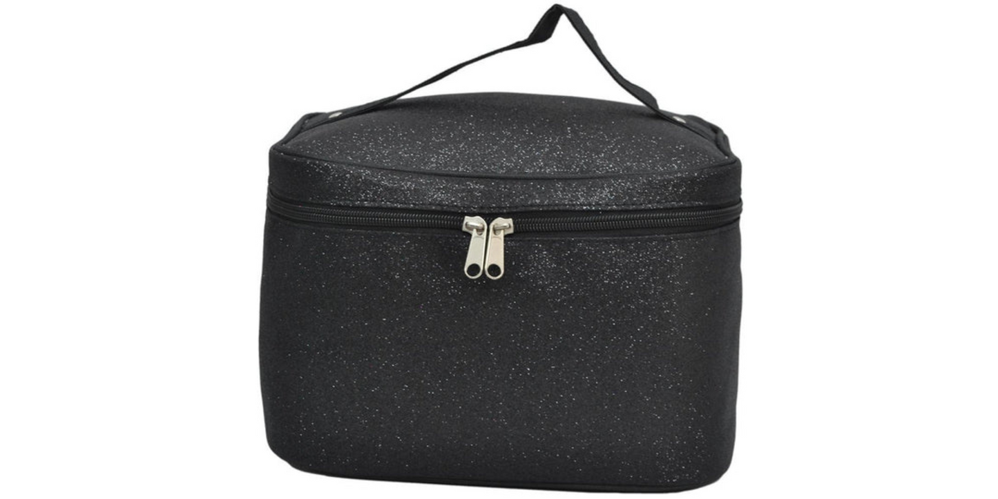 Black Glitter Makeup Bag, Stylish and Sparkly Storage Solution