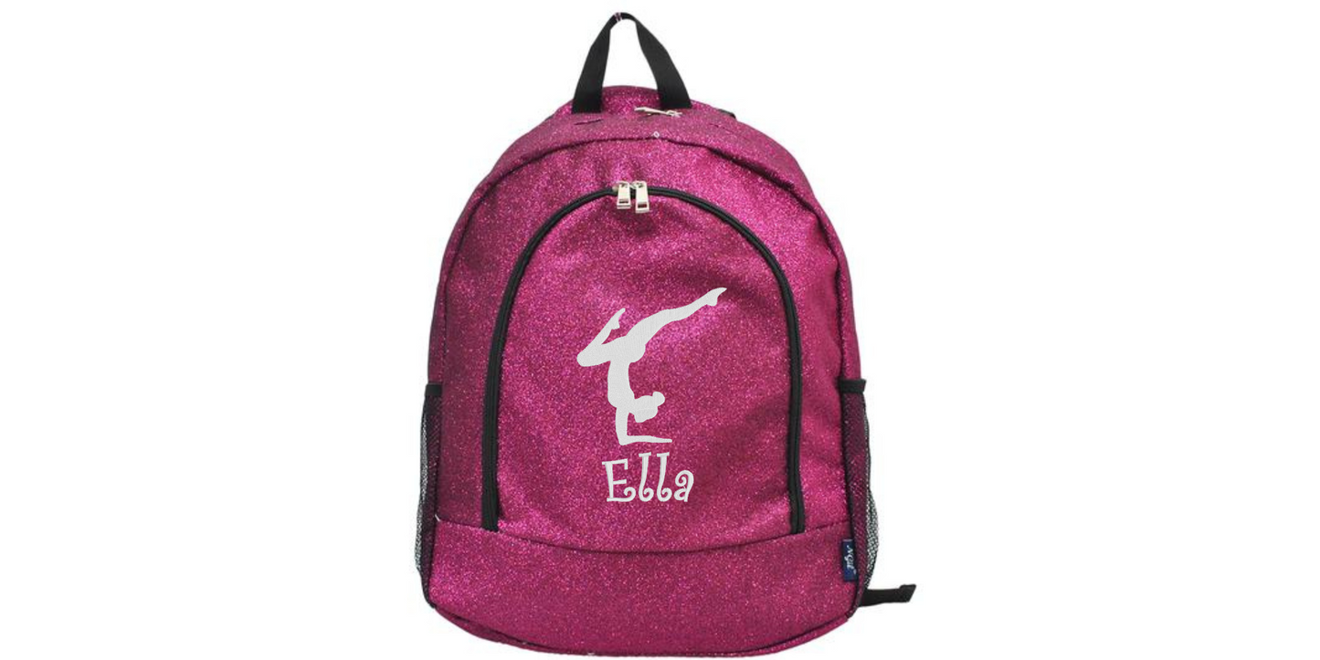 Embroidered Glitter Backpack for Gymnasts, Stylish and Practical Gear