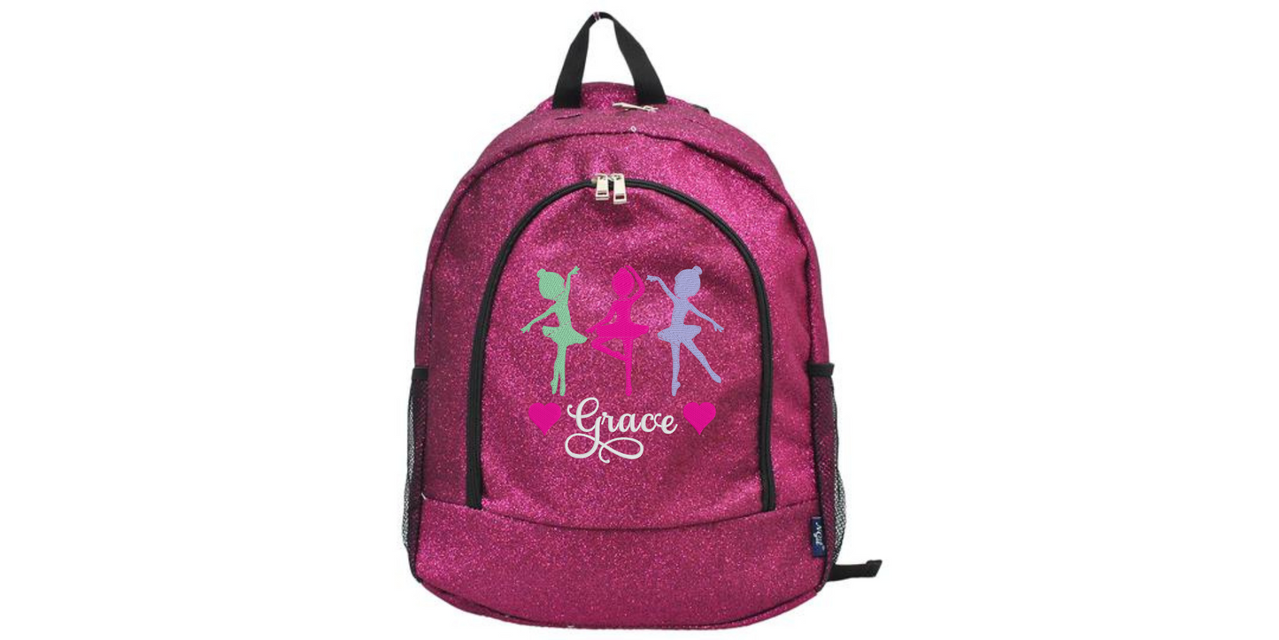 Customizable Royal Blue Glitter Dance Backpack – Stylish and Functional