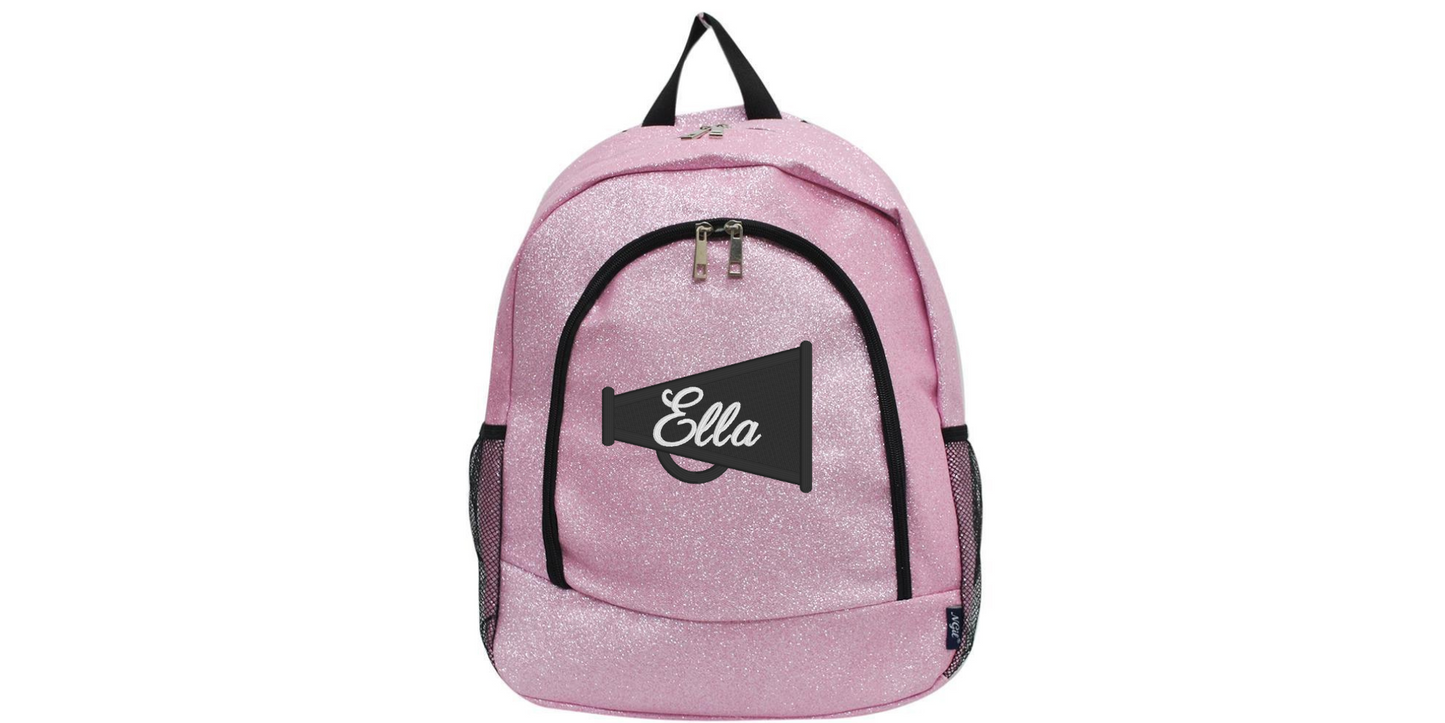 Turquoise Glitter Cheerleader Backpac, Stylish & Customizable Design