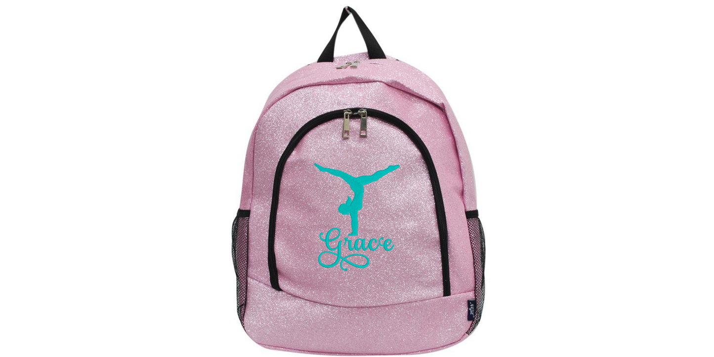 Glitter Gymnast Backpack, Shine Bright with Stylish Flair!