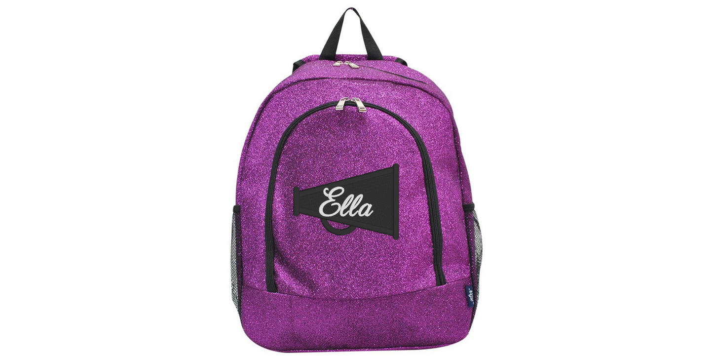Turquoise Glitter Cheerleader Backpac, Stylish & Customizable Design