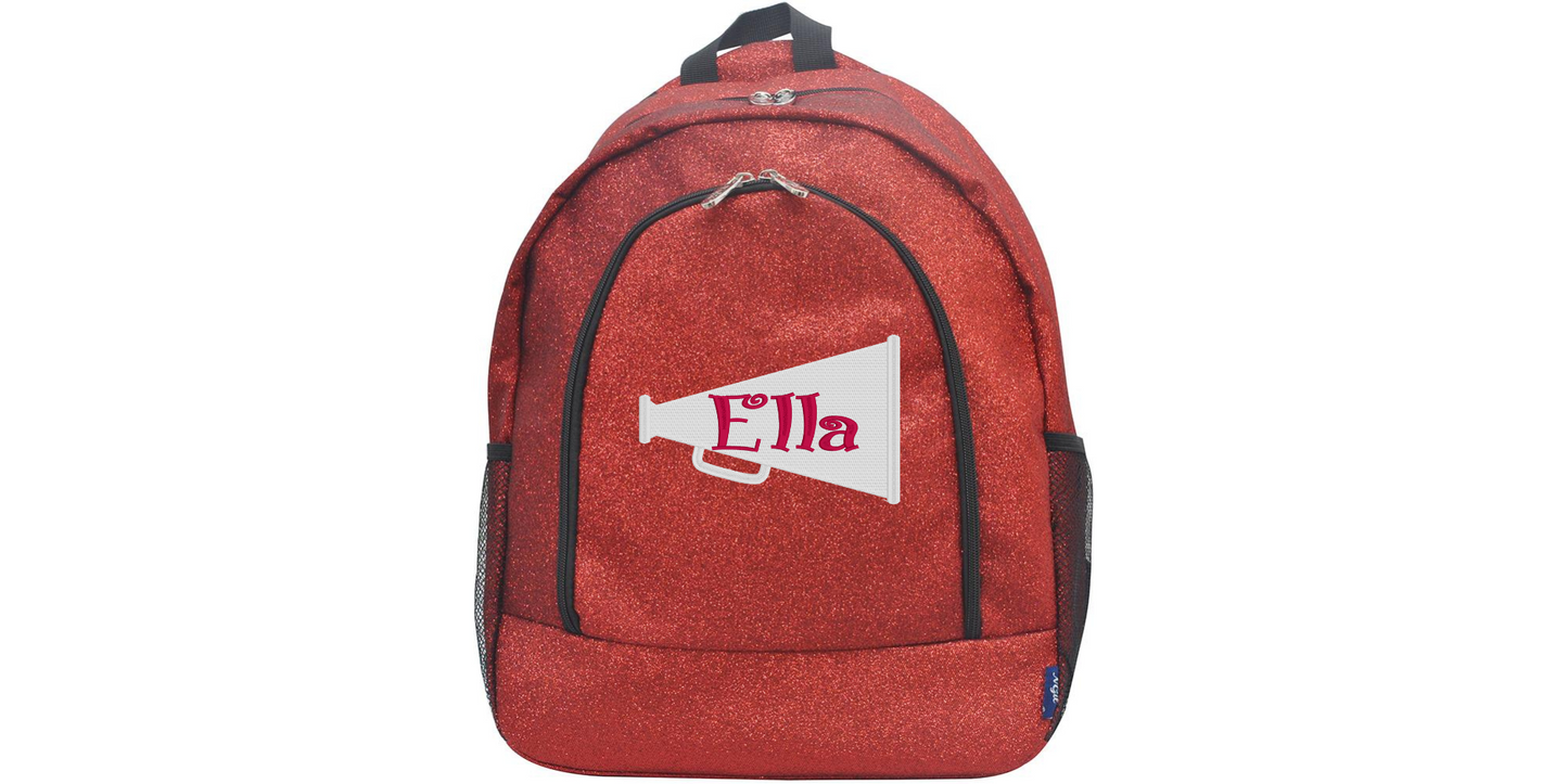 Turquoise Glitter Cheerleader Backpac, Stylish & Customizable Design