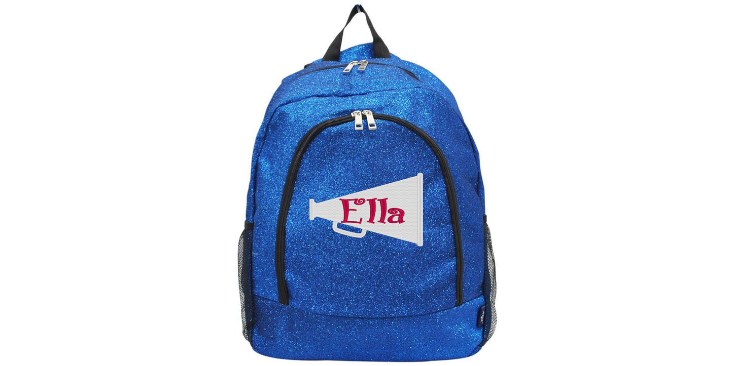Turquoise Glitter Cheerleader Backpac, Stylish & Customizable Design