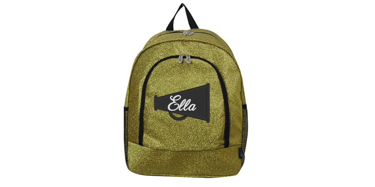 Turquoise Glitter Cheerleader Backpac, Stylish & Customizable Design