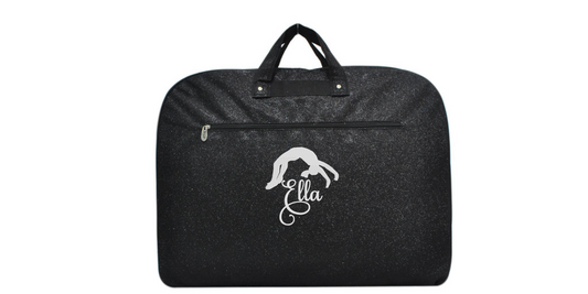 Glitter Gymnastics Uniform Bag with Embroidered Backflip Design