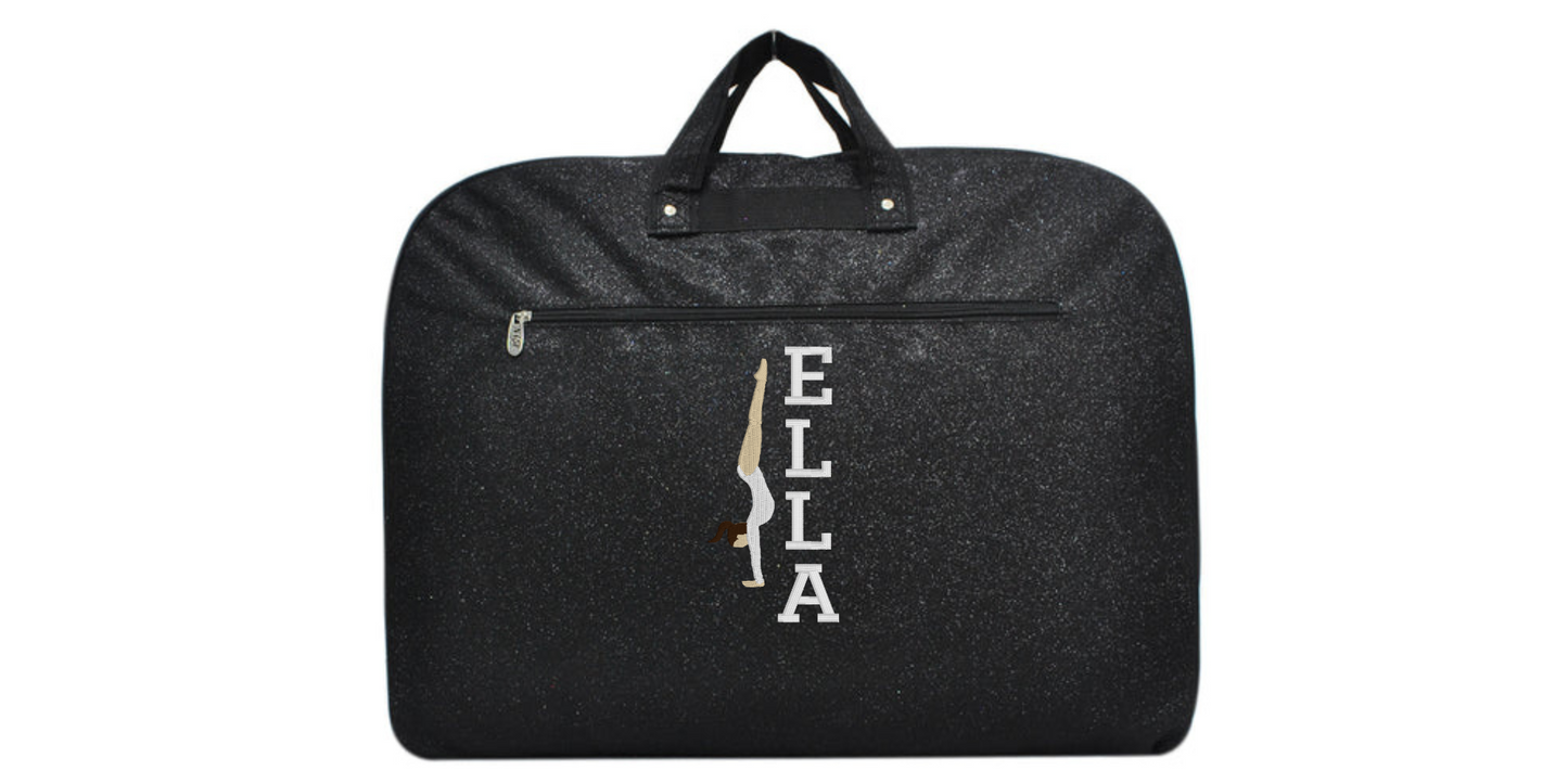 Glitter Gymnastics Uniform Bag with Handstand Embroidery, Personalized & Stylish
