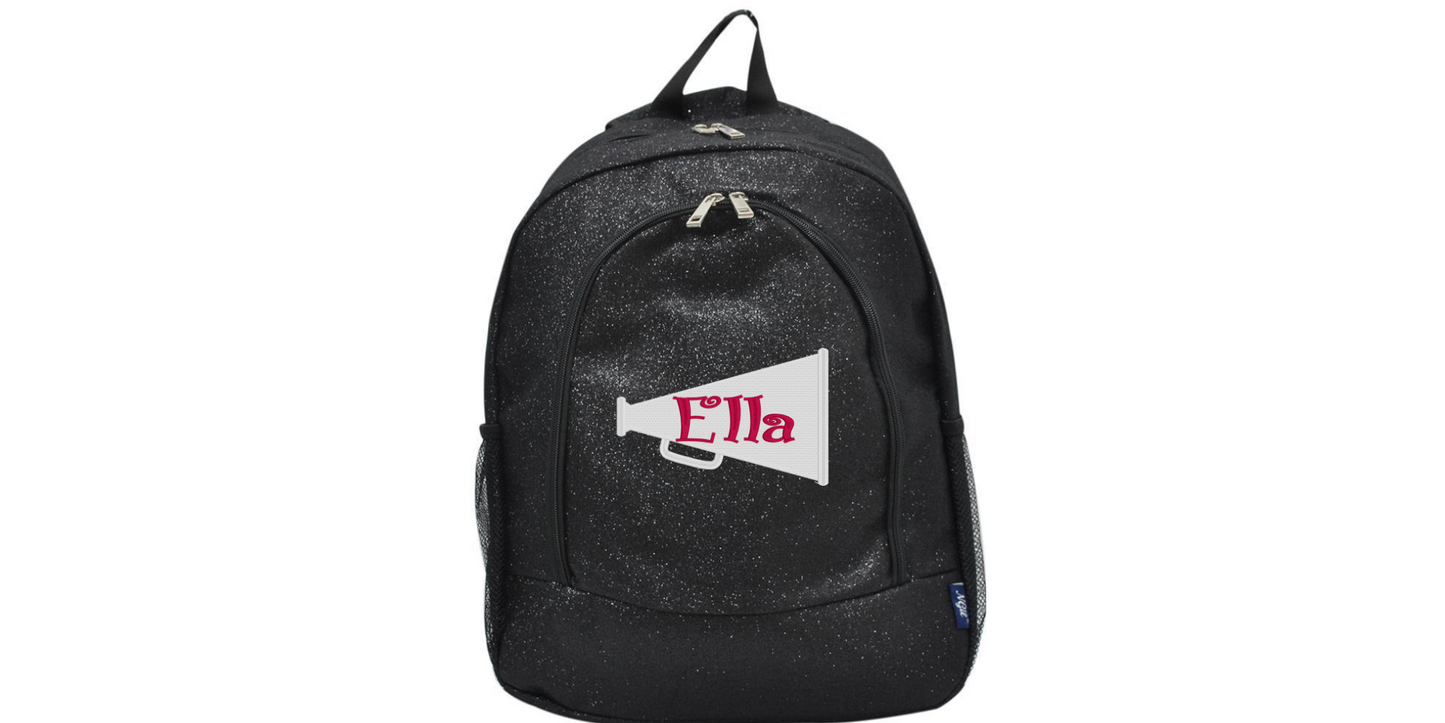 Turquoise Glitter Cheerleader Backpac, Stylish & Customizable Design
