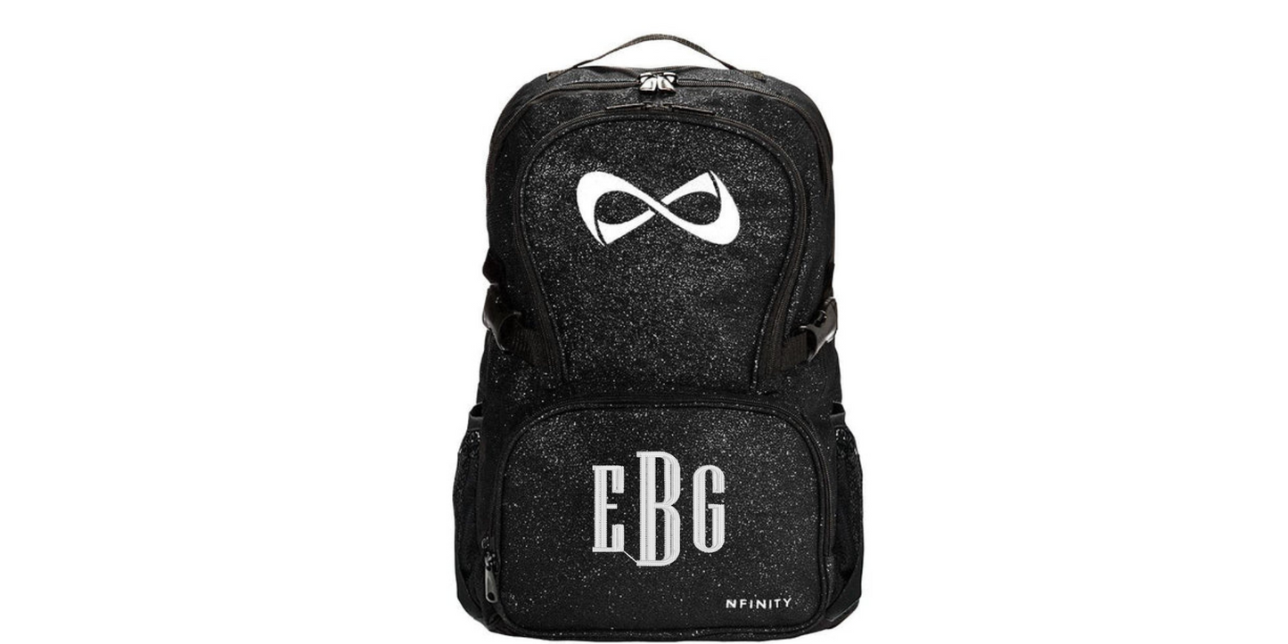 Personalized Green Glitter Nfinity Backpack for Cheer, Dance & Sports