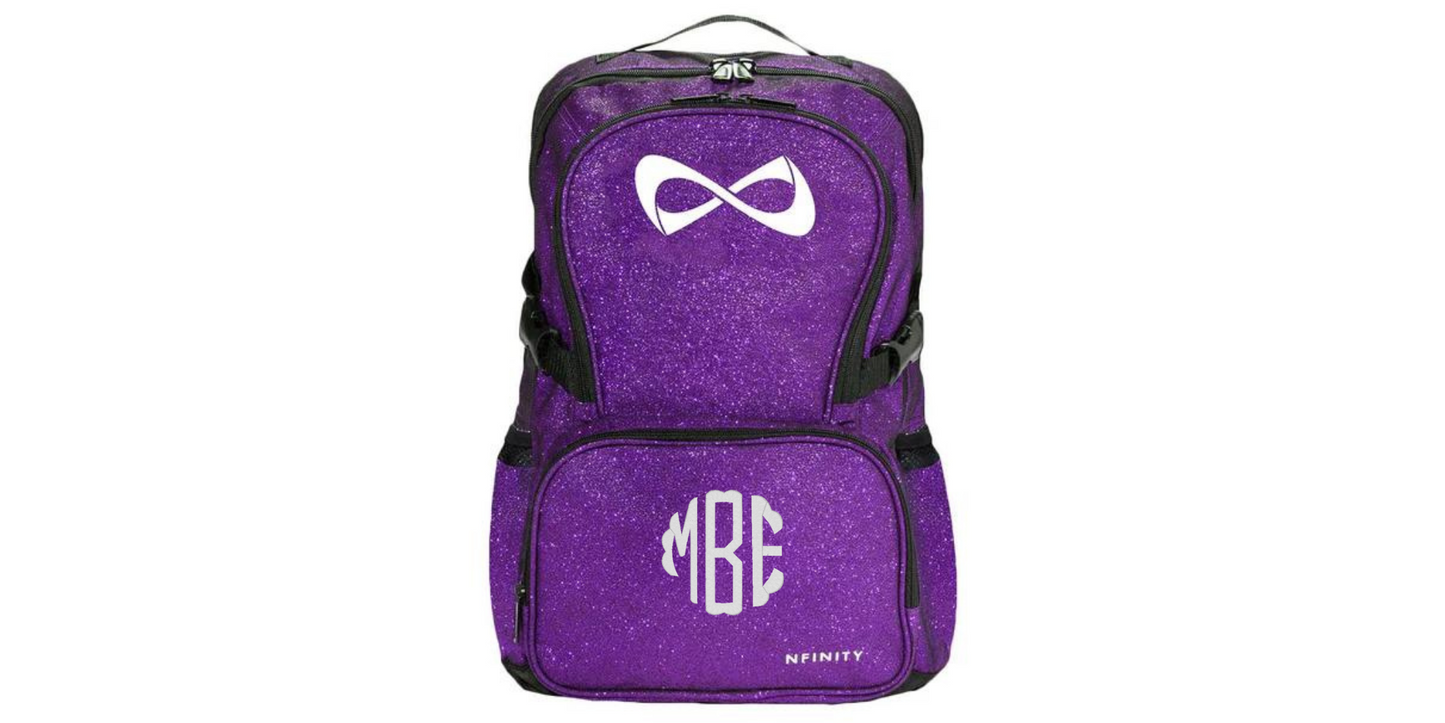 Personalized Green Glitter Nfinity Backpack for Cheer, Dance & Sports