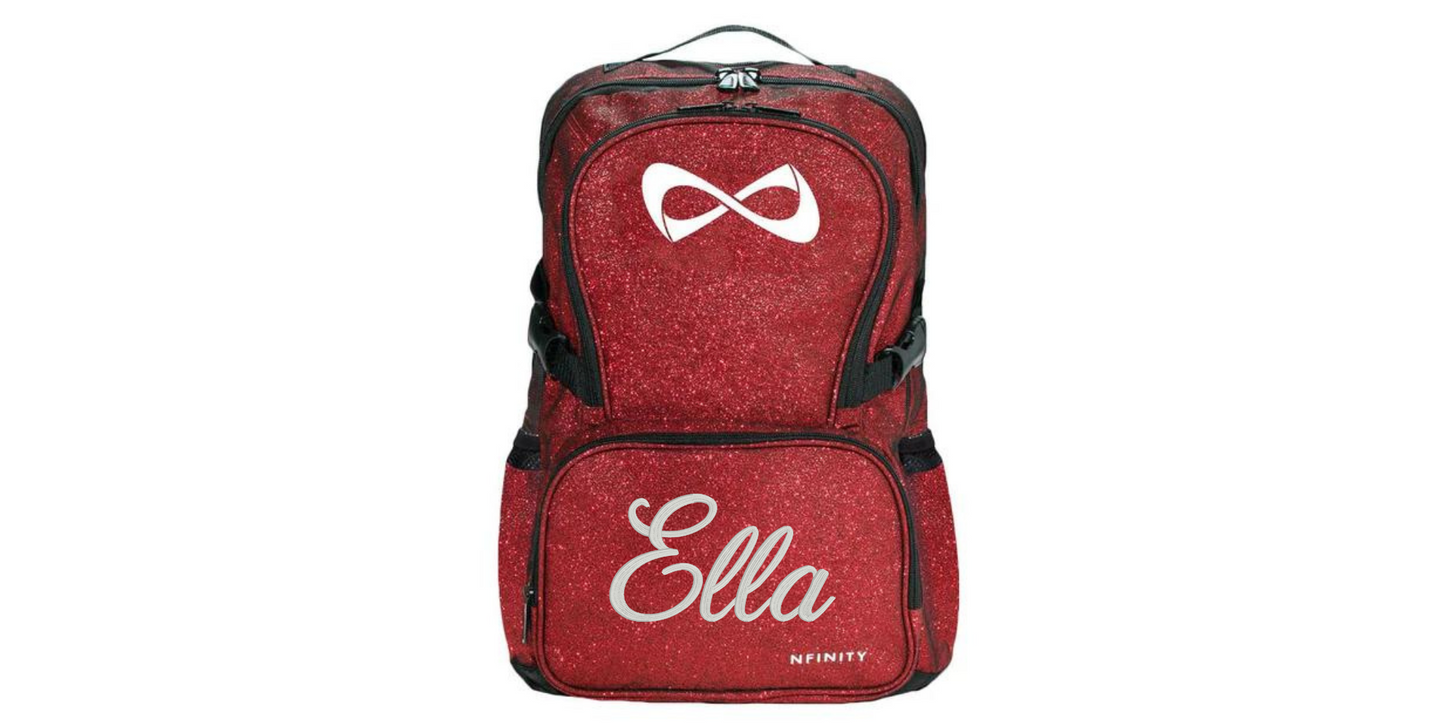Personalized Green Glitter Nfinity Backpack for Cheer, Dance & Sports