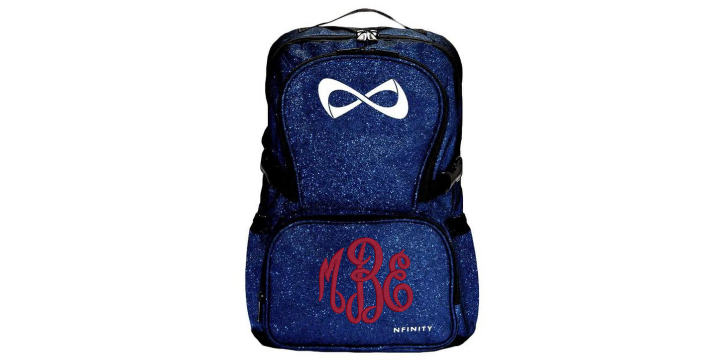 Personalized Green Glitter Nfinity Backpack for Cheer, Dance & Sports