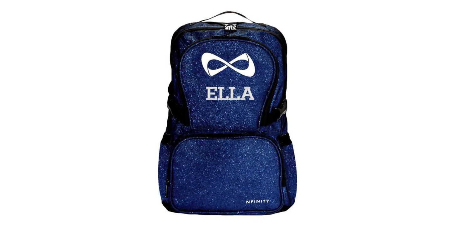 Nfinity Sparkle Glitter Backpack with Custom Name Embroidery