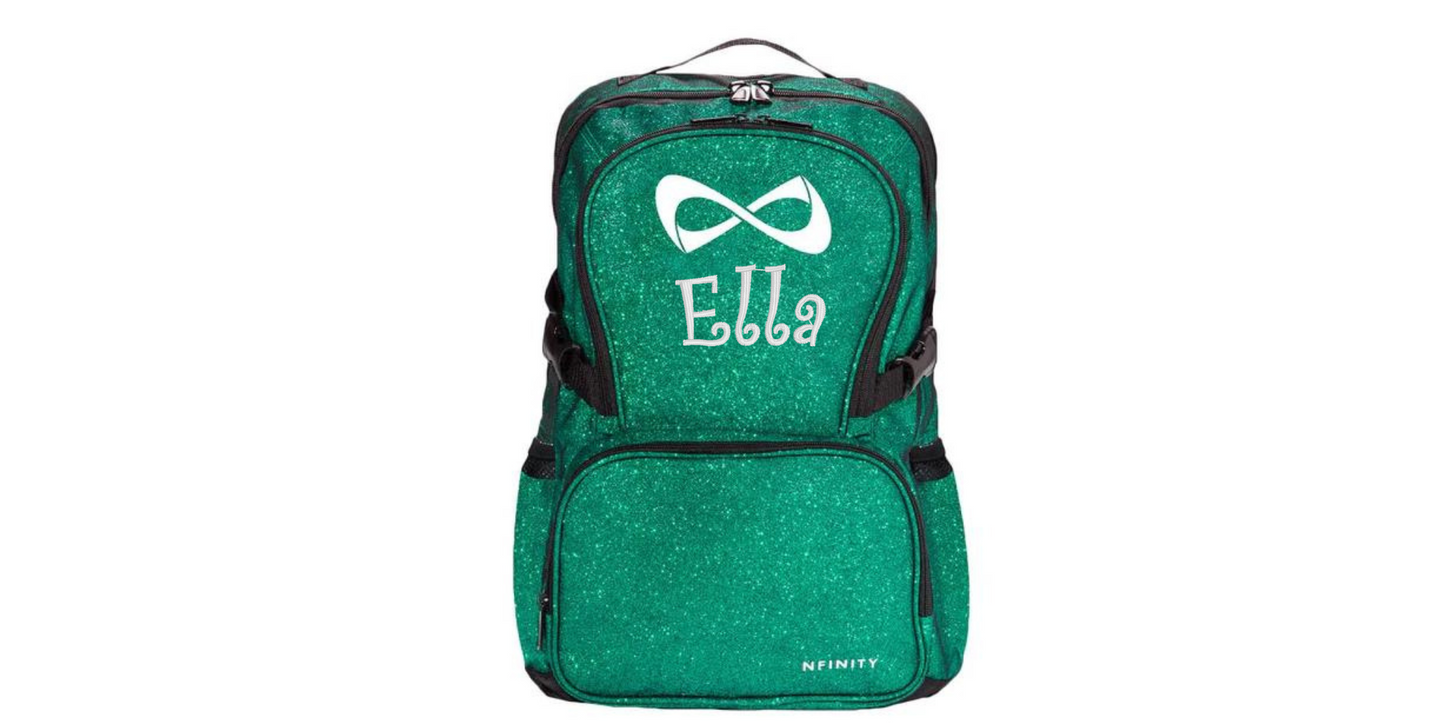Nfinity Sparkle Glitter Backpack with Custom Name Embroidery