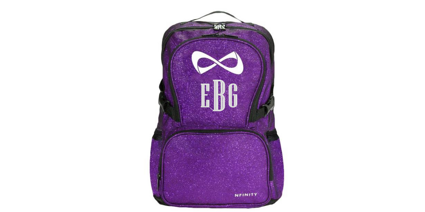 Nfinity Sparkle Glitter Backpack with Custom Name Embroidery