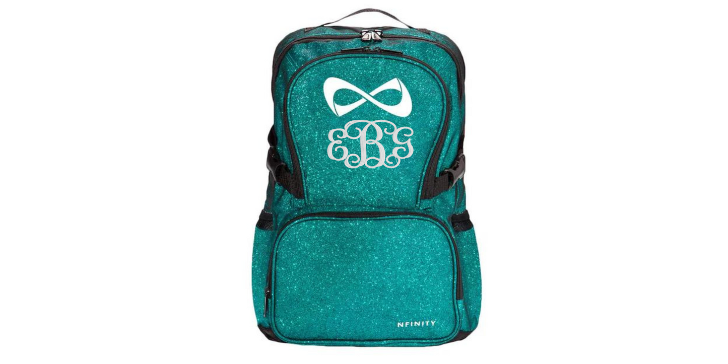 Nfinity Sparkle Glitter Backpack with Custom Name Embroidery