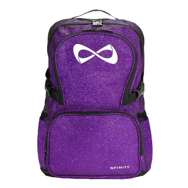 Personalized Nfinity Black Sparkle Cheer Backpack – Custom Name Cheer Bag with Laptop Sleeve