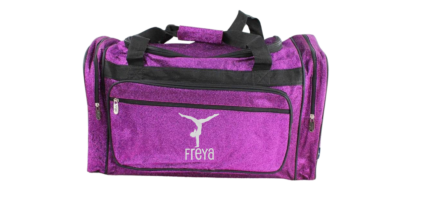 23-Inch Glitter Duffel Bag for Gymnasts, Stylish & Functional Gear