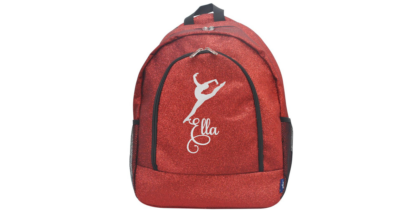 Customizable Embroidered Glitter Dance Backpack, Stylish and Chic