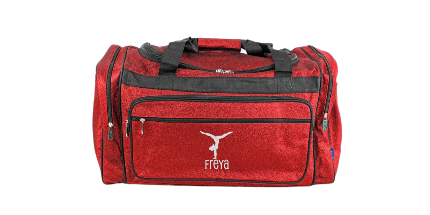 23-Inch Glitter Duffel Bag for Gymnasts, Stylish & Functional Gear