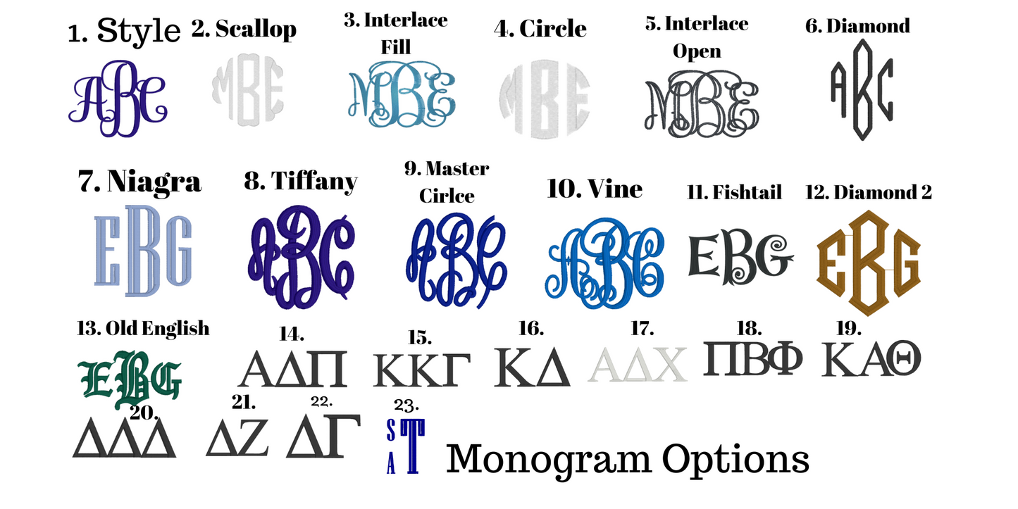 a large set of monogram font and numbers
