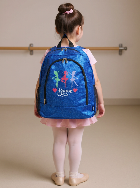Customizable Glitter Dance Backpack – Stylish and Functional