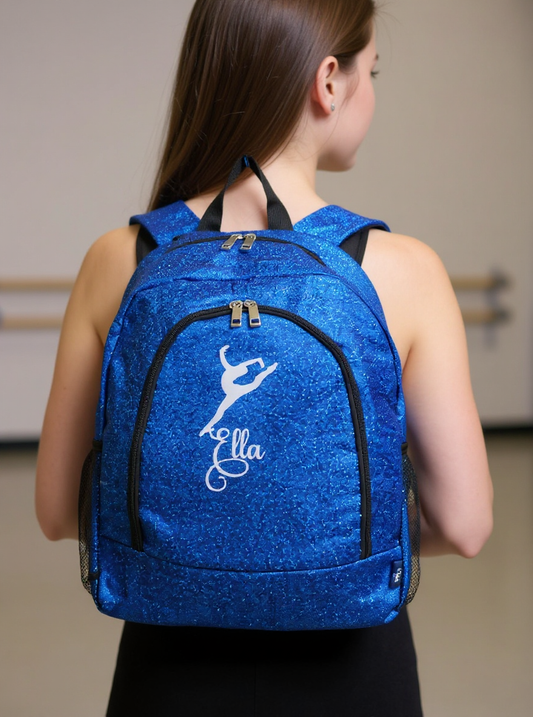 Customizable Embroidered Glitter Dance Backpack, Stylish and Chic