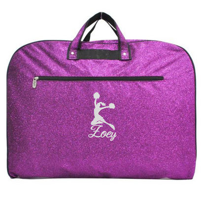 Personalized Glitter Cheer Garment Bag – Custom Embroidered Travel
