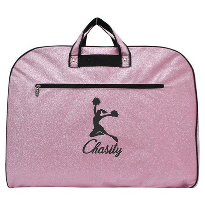 Personalized Glitter Cheer Garment Bag – Custom Embroidered Travel