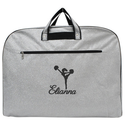 Personalized Glitter Cheer Garment Bag – Custom Embroidered Travel Organizer
